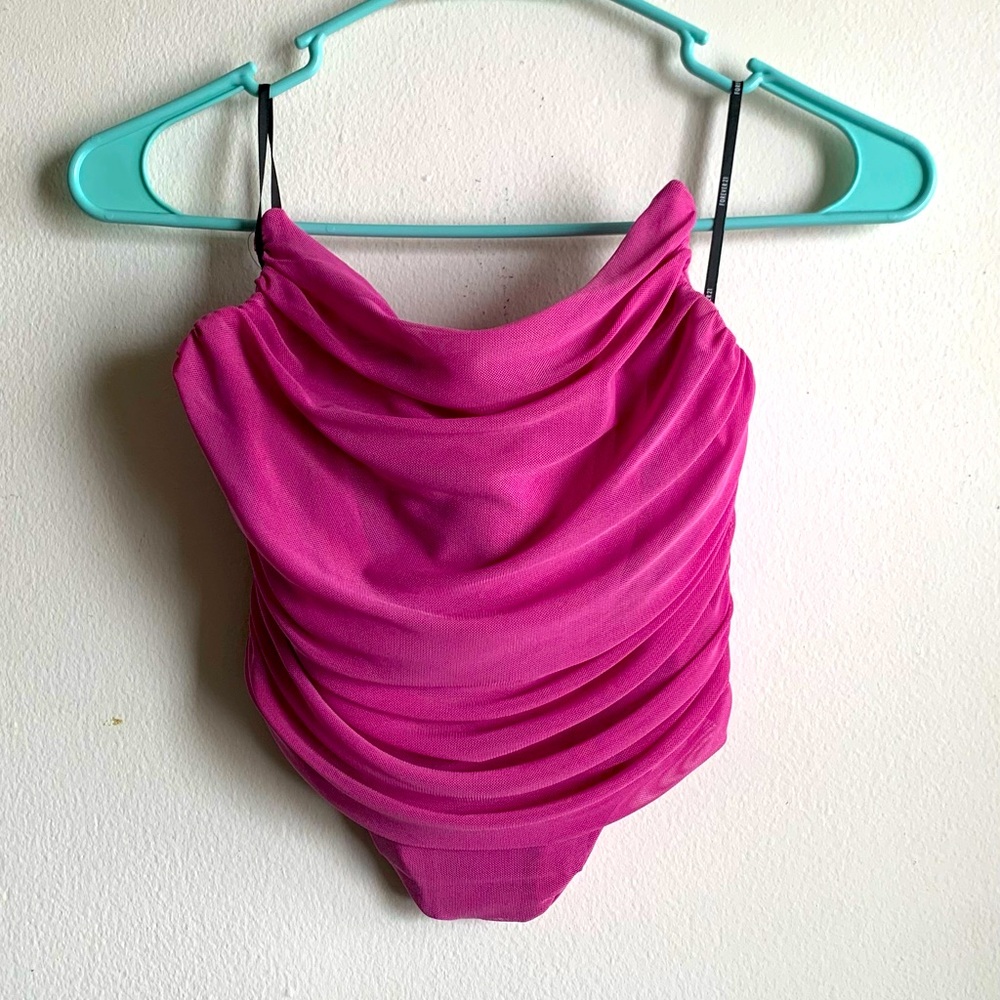 Forever 21, magenta corset top, size large